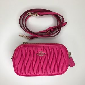 Coach Pink Quilted Sadie Crossbody Bag